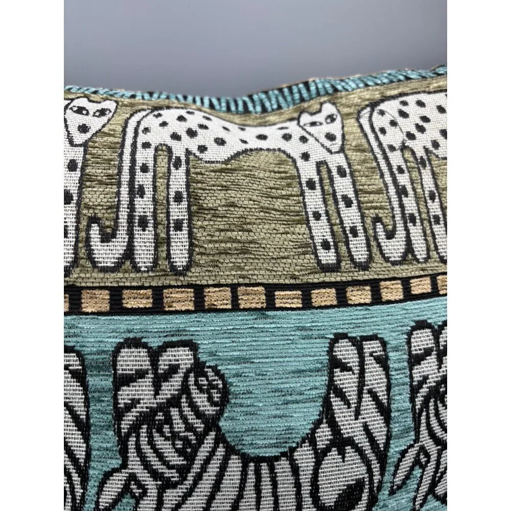 African Animal Print Throw Pillow Global Horizons South Africa Feather Filled 18